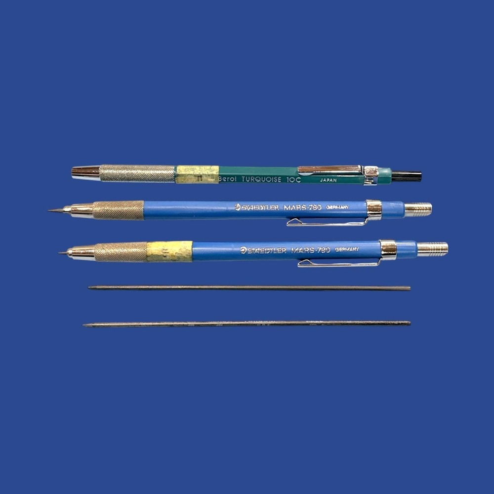 Mechanical Lead Holders Berol 10C (1) Staedtler 780 (2) Pencils VGC Extra Lead